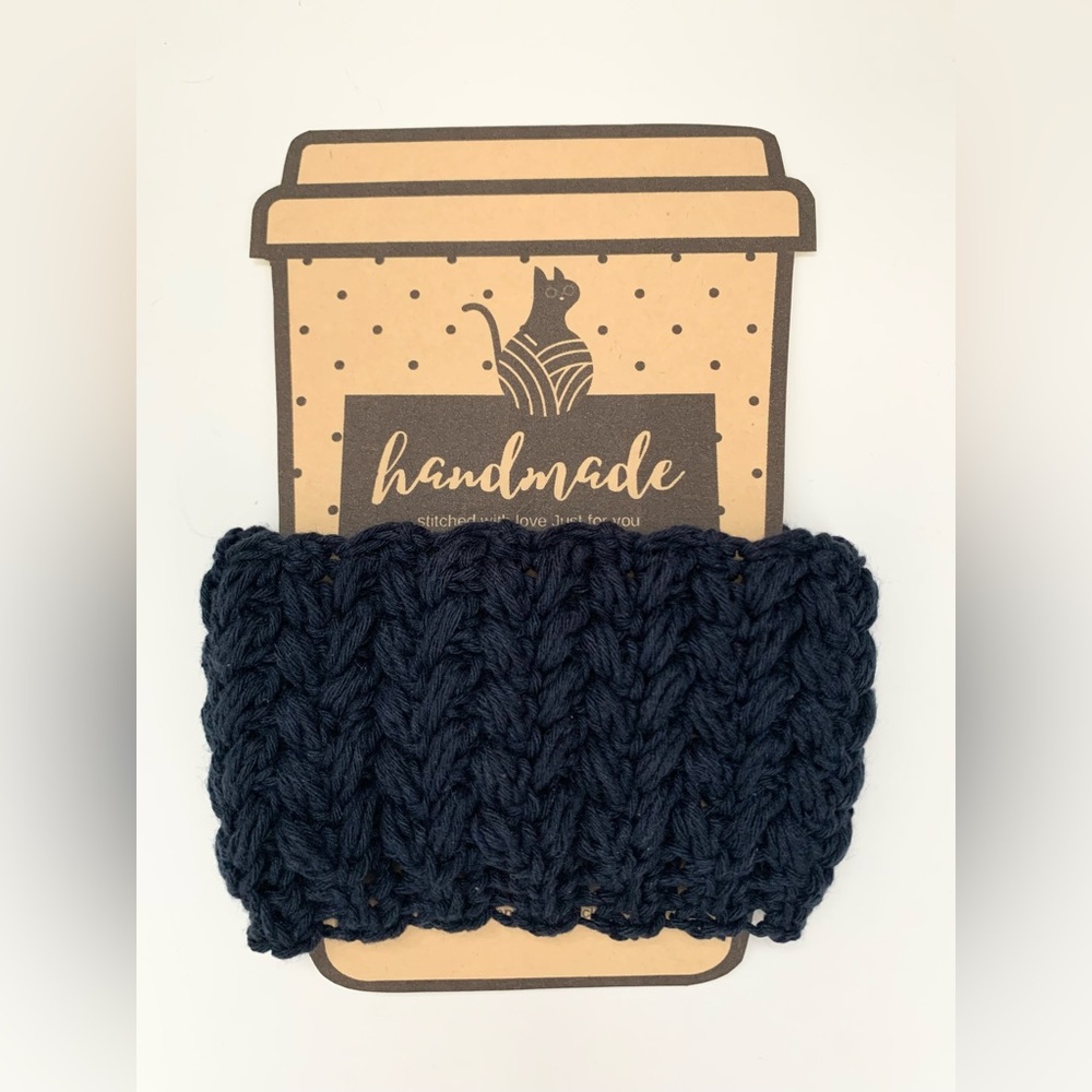 💙Navy Blue Cotton Coffee Tea Sleeve